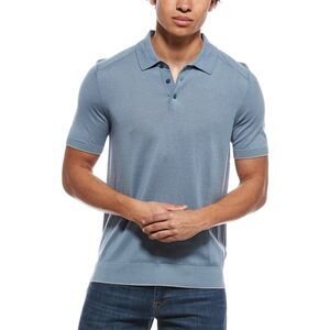 Raffi Mens  Jersey Polo Sweater Shirt, Blue